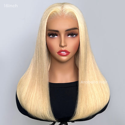 Arabella 6x5 invisible knots Glueless 613 Blonde Silky Straight Bob Wig Pre-cut Lace Beginner Friendly
