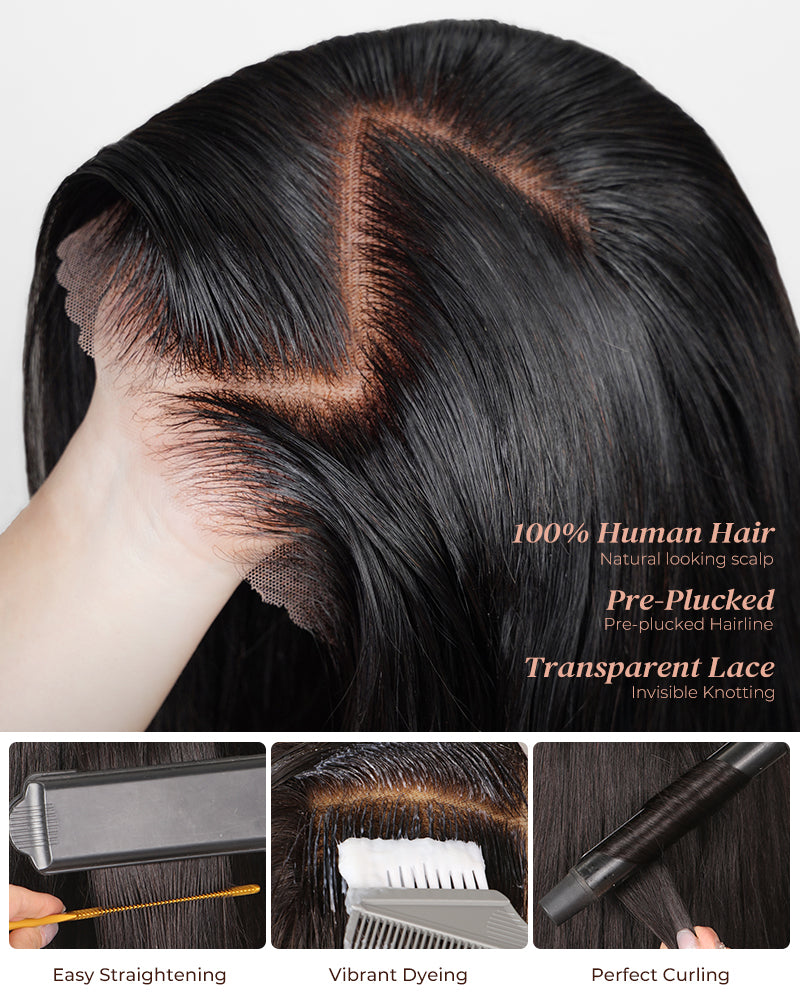 Arabella 6x5 invisible knots Glueless Loose Wave Bob Wig Pre-cut Lace Ombre Platinum Blonde Balayage Highlights Beginner Friendly