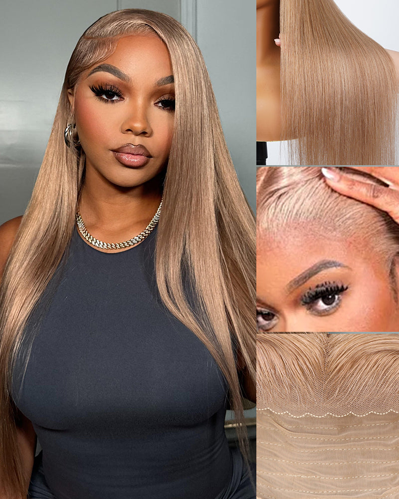 Arabella 13x6 Three-Go™ Milk Tea Brown Glueless Wig Silky Straight With Drawstring 100% Human Hair Wig