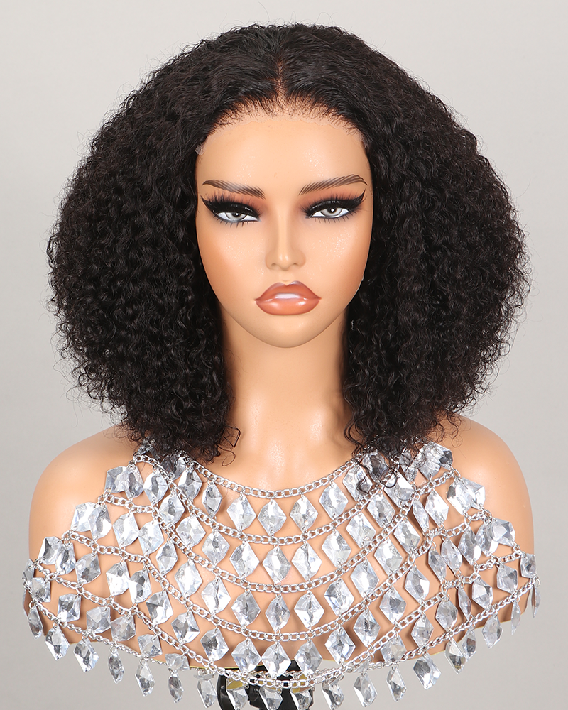 Arabella $59 Final Deal Price 6x6 Lace Glueless Auburn Highlights on Black Hair/Natural Black Straight/Jerry Curly Bob Wig