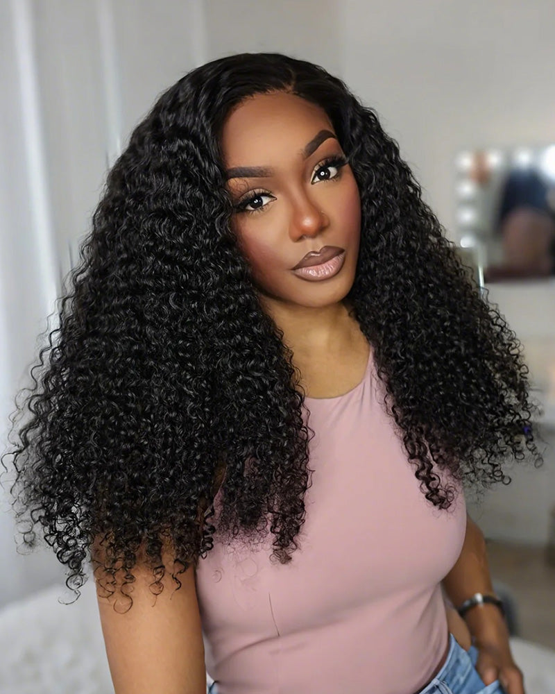 Arabella 6x5 invisible knots Glueless Loose Body Wave/Water Wave/Jerry Curly Wig Pre-cut Lace Natural Black Beginner Friendly