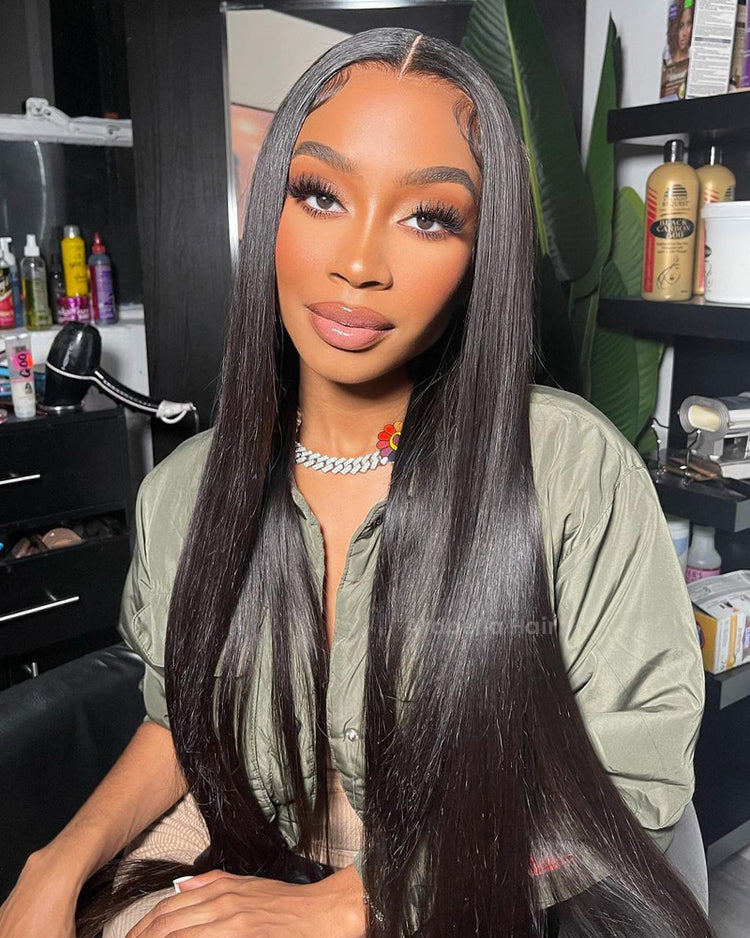 【$299 = 2 WIGS】Arabella 6x5 Invisible Knots Glueless Wig Silky Straight Wig Pre-cut Lace Natural Black Beginner Friendly