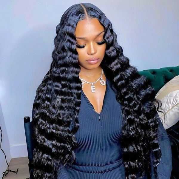 Arabella 【30" Super Sale】 6x5 Invisible Knots Glueless &amp; 13x4 Lace Front Pre-Bleached Knots Natural Black Body Wave/Straight/Curly Human Hair Wig Arabella Wave