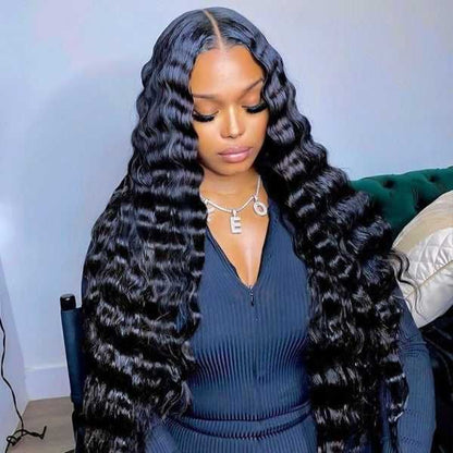 Arabella 【30" Super Sale】 6x5 Invisible Knots Glueless &amp; 13x4 Lace Front Pre-Bleached Knots Natural Black Body Wave/Straight/Curly Human Hair Wig Arabella Wave