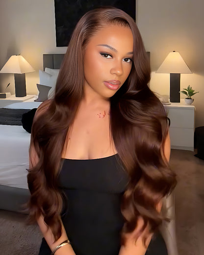 Arabella 13x6 Three-Go™ Chocolate Brown Glueless Wig Body Wave With Drawstring 100% Human Hair Wig