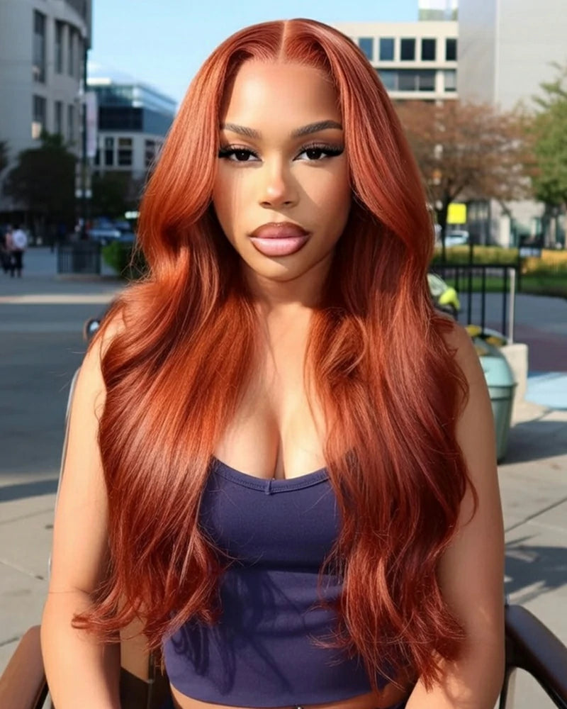 Arabella ginger glueless wig—wear-and-go 100% human hair, loose body wave