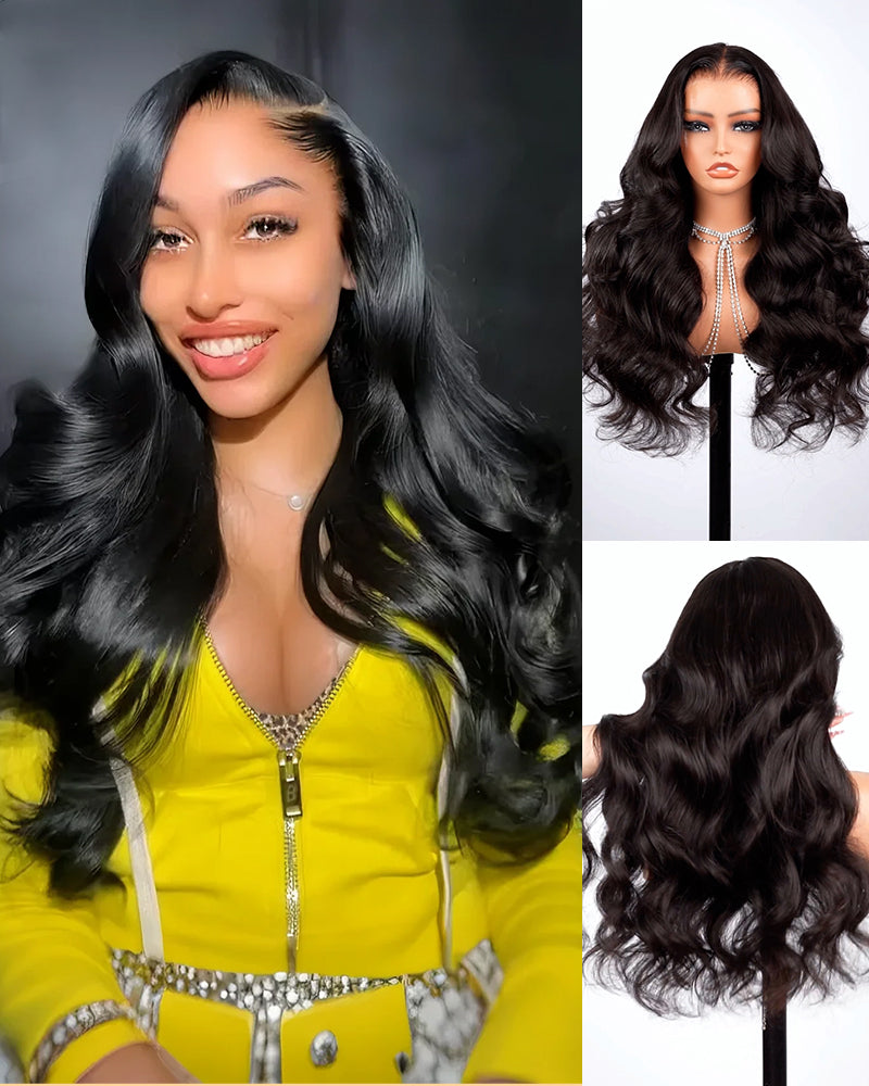 【Flash Sale】Arabella 13x6 Three-Go™ Glueless Wig 20" Body Wave With Drawstring Natural Black 100% Human Hair Wig