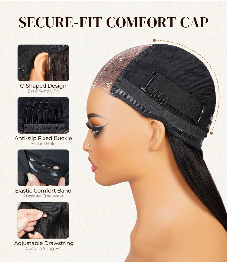 Natural_black_6x5_lace_Bob_wig_lose_wave_glueless_wig_SECURE-FIT_COMFORT_CAP_QM56-WIG-N-EC