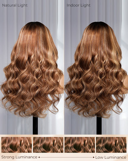 Arabella 13x6 Three-Go™ Ombre Highlight Honey Blonde Glueless Wig Body Wave With Drawstring 100% Human Hair Wig