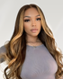 000Highlight Mix Color Body Wave 4x4 Lace Glueless Human Hair Wig Middle Part