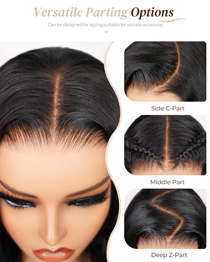 Arabella 6x5 invisible knots Glueless Loose Wave Bob Wig Pre-cut Lace Ombre Platinum Blonde Balayage Highlights Beginner Friendly