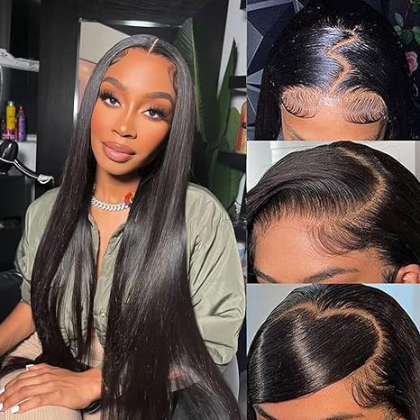 Arabella 【30" Super Sale】 6x5 Invisible Knots Glueless &amp; 13x4 Lace Front Pre-Bleached Knots Natural Black Body Wave/Straight/Curly Human Hair Wig