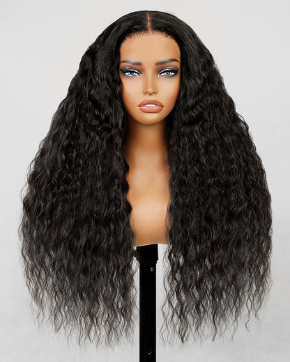 000Arabella 6x5 invisible knots Glueless Bohemian Curl Wig Pre-cut Lace Natural Black Beginner Friendly