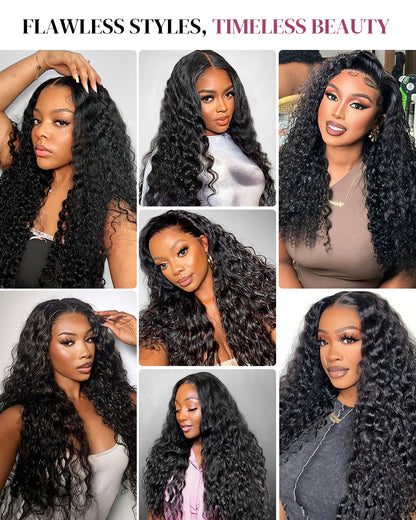 000Arabella 6x5 invisible knots Glueless Bohemian Curl Wig Pre-cut Lace Natural Black Beginner Friendly