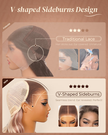 Arabella 13x6 Lace Ombre Strawberry Blonde Wig Cap Comparsion