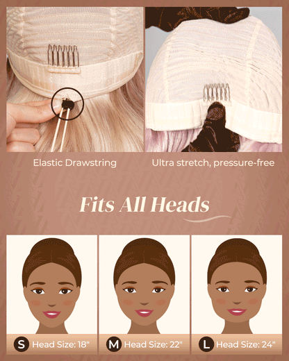 Arabella 13x6 Lace Ombre Strawberry Blonde Wig Drawstring Cap