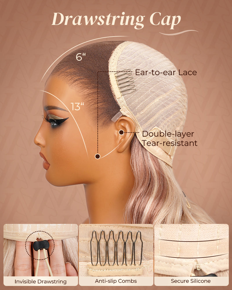 Arabella 13x6 Lace Ombre Strawberry Blonde Wig Cap