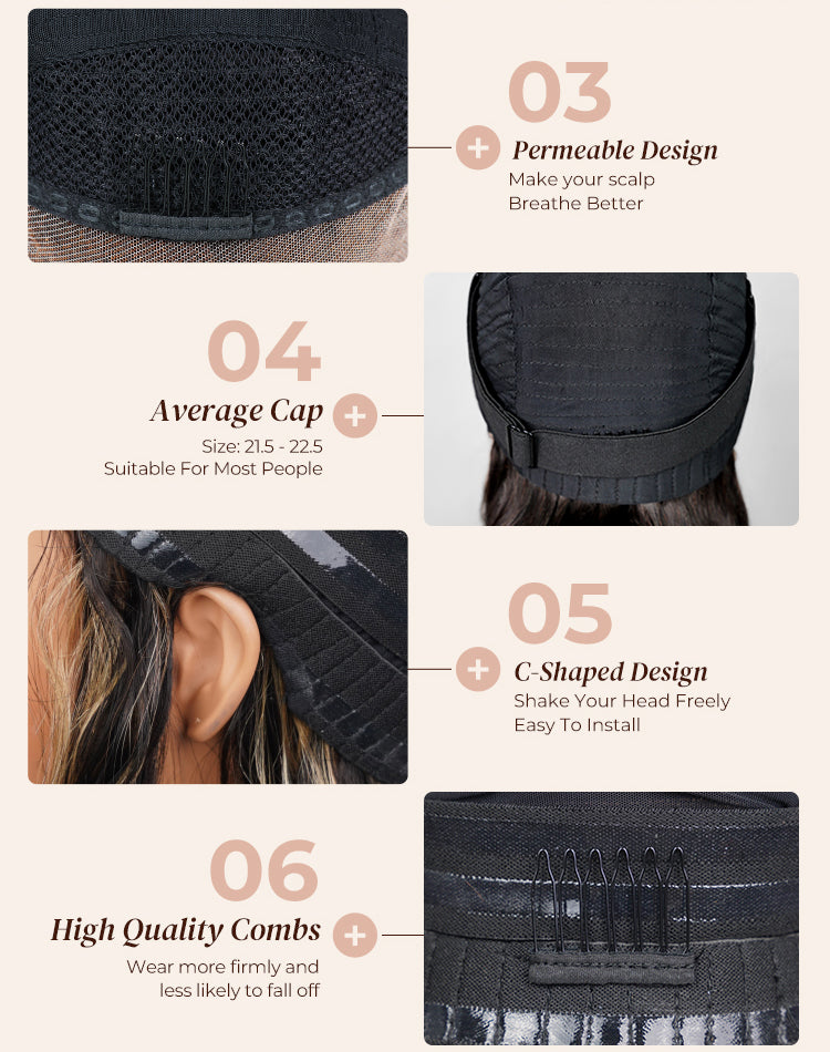 Hair Cap with Features Highlighted