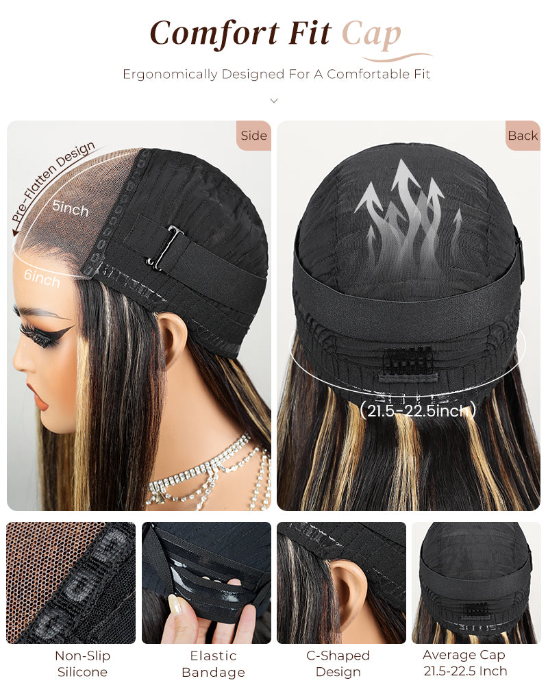 Arabella Balayage Natural Loose Wave Wigs Cap