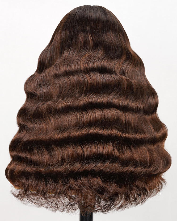 Arabella 6x5 invisible knots Glueless Chocolate Brown Wig Natural Loose Deep Wave Wig Pre-cut Lace Beginner Friendly