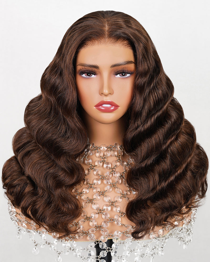 【BOGO】Limited Design Loose Curly Dark Brown Colored Glueless 6x5 Pre-Cut Lace Easy Wear Human Hair Wigs