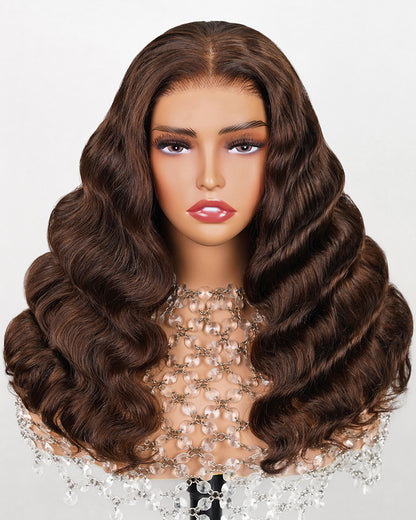 【BOGO】Limited Design Loose Curly Dark Brown Colored Glueless 6x5 Pre-Cut Lace Easy Wear Human Hair Wigs