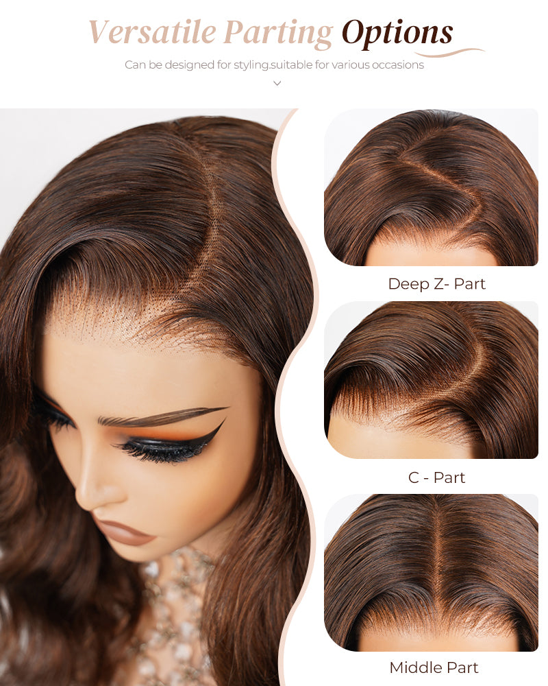 【BOGO】Limited Design Loose Curly Dark Brown Colored Glueless 6x5 Pre-Cut Lace Easy Wear Human Hair Wigs