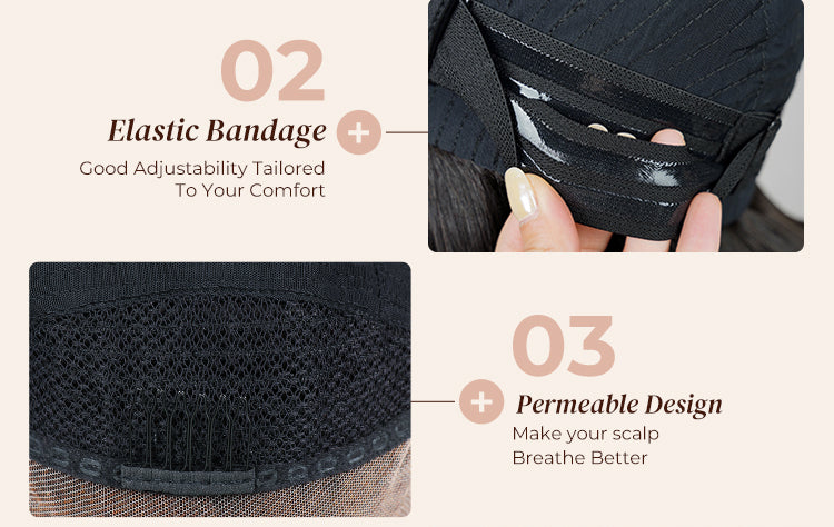 Black Hair Cap with Features Highlighted