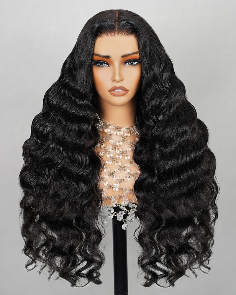 Arabella 6x5 invisible knots Glueless Natural Loose Deep Wave Wig Pre-cut Lace Natural Black Beginner Friendly