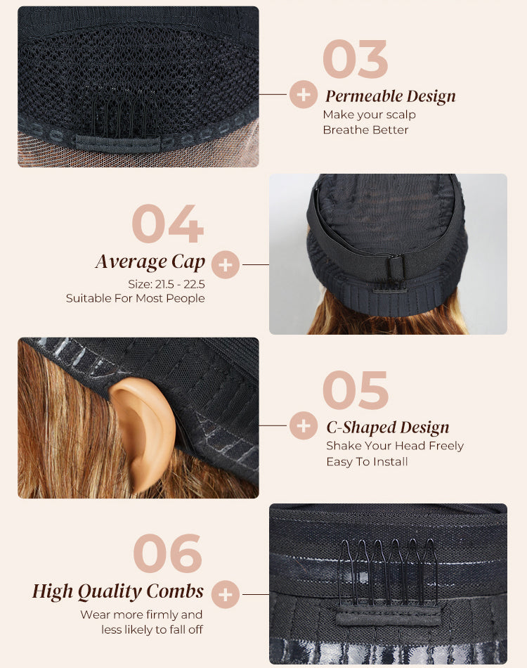 Hair Cap with Features Highlighted