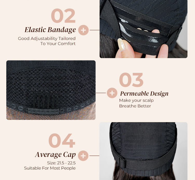 Black Hair Cap with Features Highlighted