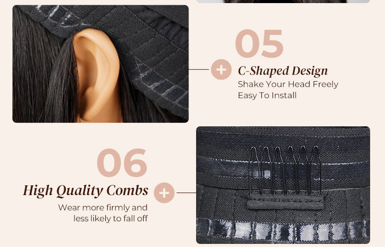 C-Shaped Design And Combs of Wigs