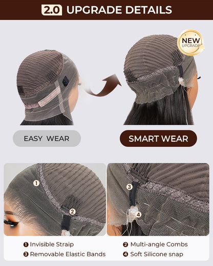 18"=$141 | Arabella 360 Full Lace Glueless Water Wave Wig Invisi Drawstring Natural Black Pull &amp; Go