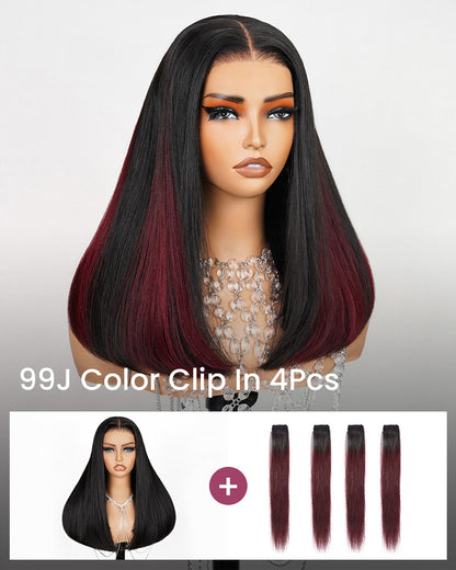 Arabella Clip-IN 4 Pcs Multi-Color Hair Clips For Infinite Styles 99J Items ships only with your hair orders!