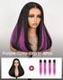 Arabella Clip-IN 4 Pcs Multi-Color Hair Clips For Infinite Styles Purple Items ships only with your hair orders!