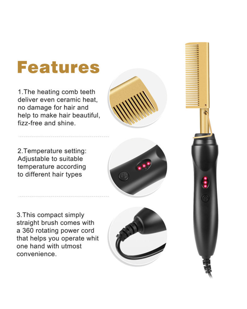 [Free Gift] Arabella Simple Home Wig Care Electric Perm Comb
