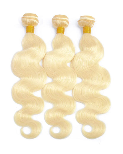 {10A 3Pcs} 613 Blond Body Wave/Straight Virgin Human Hair Weft 3pcs/pack Human Virgin Hair Extensions
