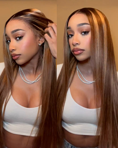 Arabella 13x6 Three-Go™ Ombre Highlight Honey Blonde Glueless Wig Body Wave With Drawstring 100% Human Hair Wig