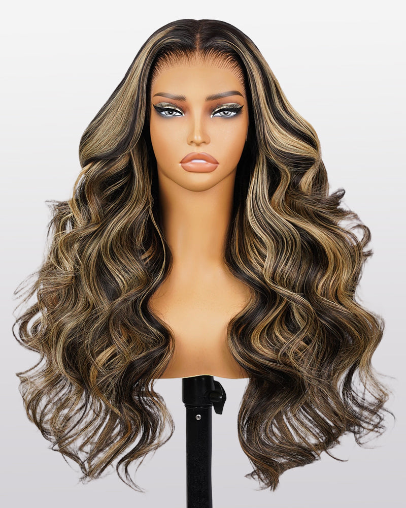 Arabella 13x6 Three-Go™ Balayage Highlight Glueless Wig Body Wave With Drawstring 100% Human Hair Wig
