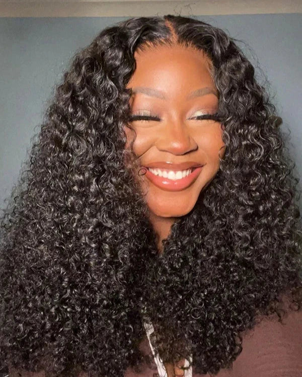Arabella 6x5 invisible knots Glueless Loose Body Wave/Water Wave/Jerry Curly Wig Pre-cut Lace Natural Black Beginner Friendly