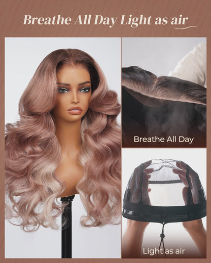 Arabella 13x6 Lace Ombre Strawberry Blonde Wig Side