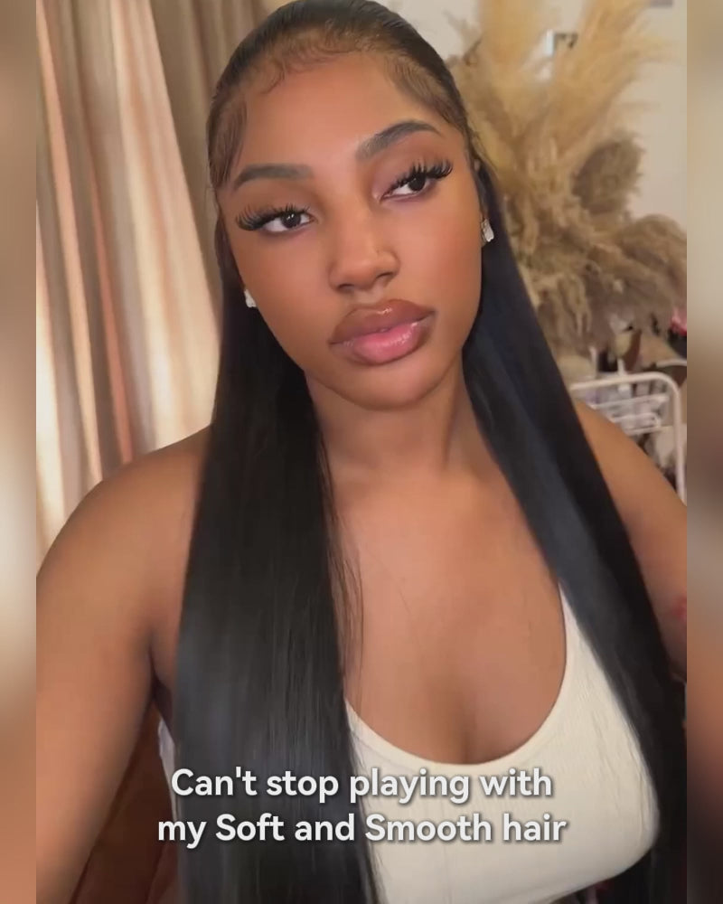 Arabella 360 Full Lace Glueless Silky Straight Wig Invisi Drawstring Natural Black Pull &amp; Go