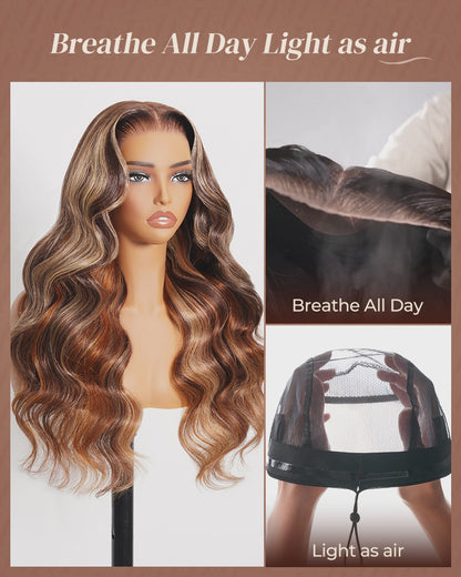 Arabella 13x6 Lace Cinnamo Highlights Wigs detail