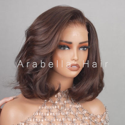 Arabella 6x5 invisible knots Glueless Loose Wave Bob Wig Pre-cut Lace Natural Black Beginner Friendly