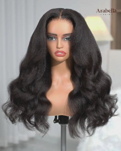 Arabella Zerowear™ Invisible HD Lace Glueless Wig 13x6 Lace Yaki Body Wave 100% Human Hair Natural Black
