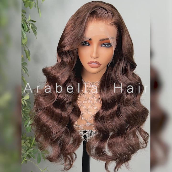 【BOGO】Arabella 6x5 invisible knots Glueless Chocolate Brown Body Wave Wig Pre-cut Lace Beginner Friendly