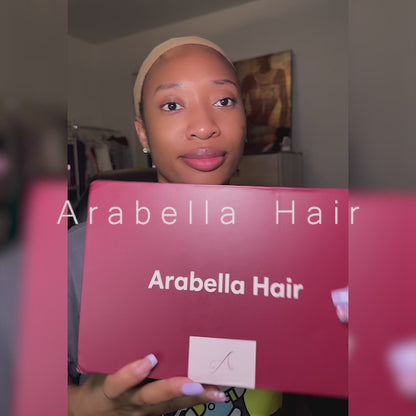 Arabella 13x4 Frontal Lace Auburn Highlights on Black Hair Loose Deep Wave Wig Invisible Knots Realistic Hairline