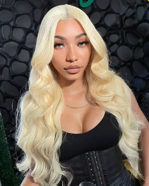 Arabella 13x4 Frontal Lace &amp; 6x5 Invisible Knots Glueless 613 Blonde Body Wave Wig Invisible Knots Realistic Hairline