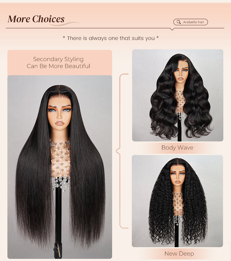 Poster Featuring Wavy Variants of Straight Wig