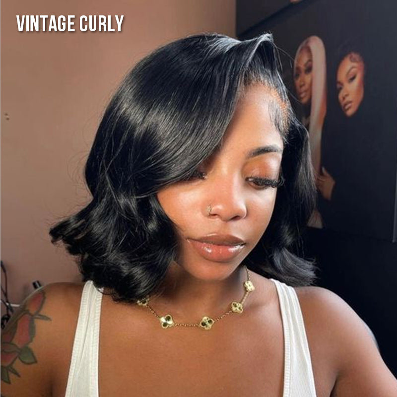 Arabella 6x5 invisible knots Glueless Loose Wave Bob Wig Pre-cut Lace Natural Black Beginner Friendly